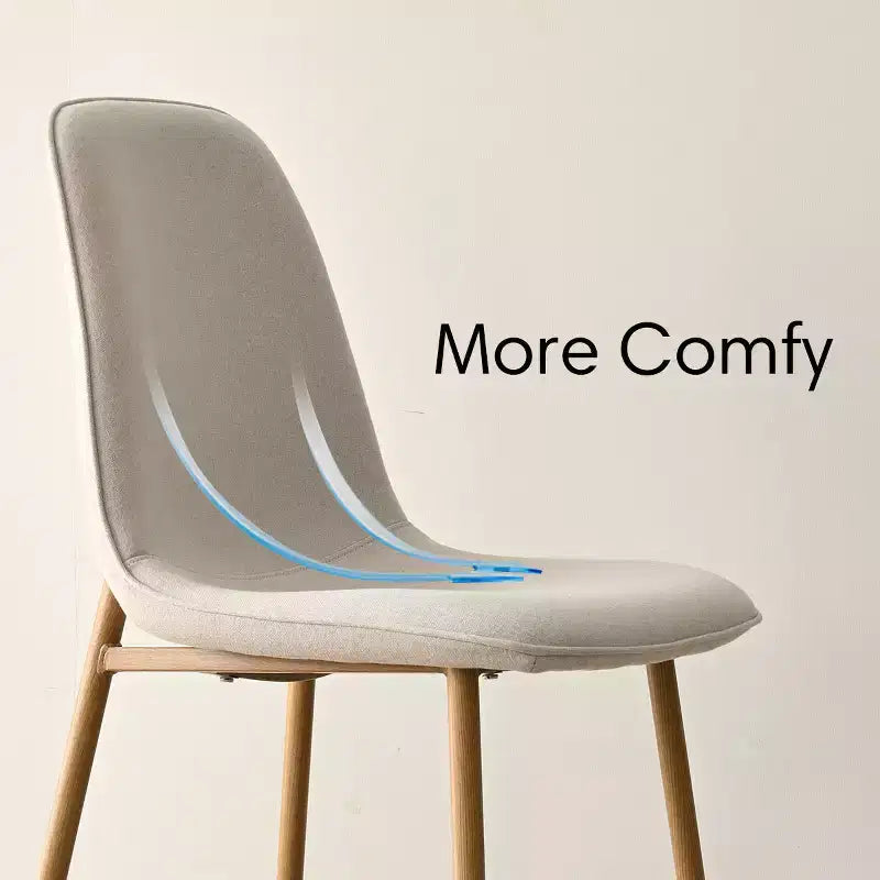 Ensemble de salle à manger rond 5 pièces, table à piètement central de 37 avec plateau effet bois et chaises courbes rembourrées, style moderne-Panipeachy
