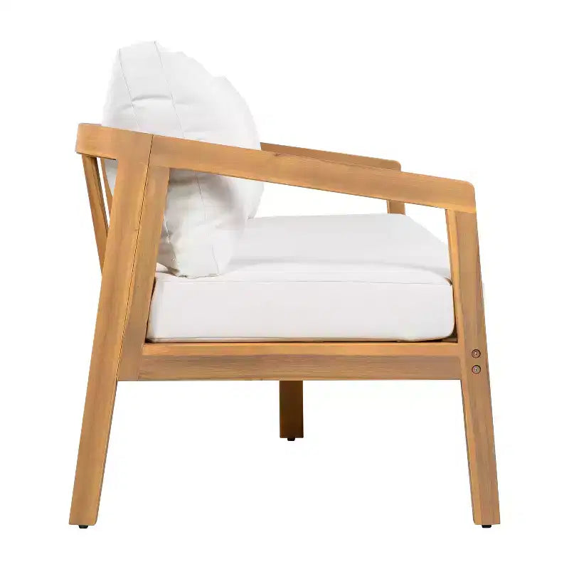 Ensemble de sièges moderne Sunny de Christopher Knight Home, 5 pièces en acacia, avec table rectangulaire à lattes et 7 places