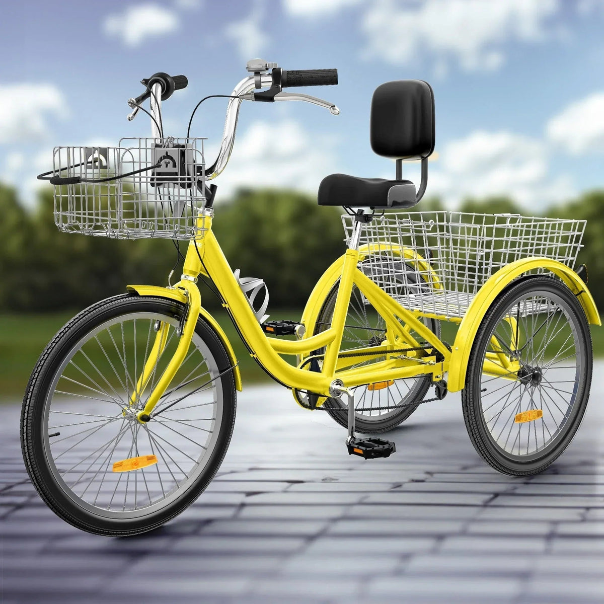 Tricycle pour adultes de 26 pouces, vélo à 3 roues, 7 vitesses