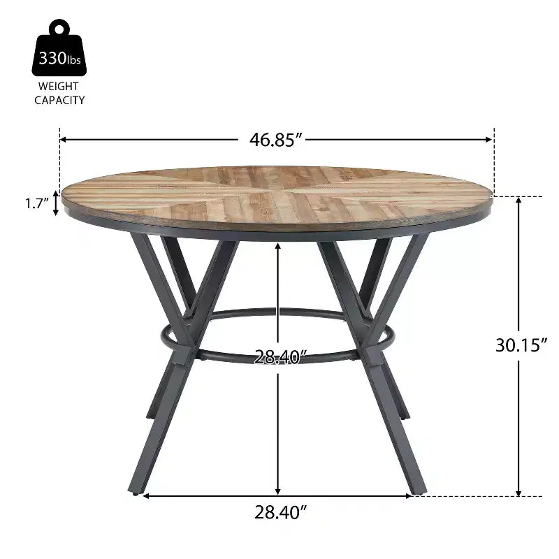 Set da pranzo da 5 pezzi con 4 sedie e tavolo rotondo/quadrato, nero+naturale/noce-ModernLuxe
