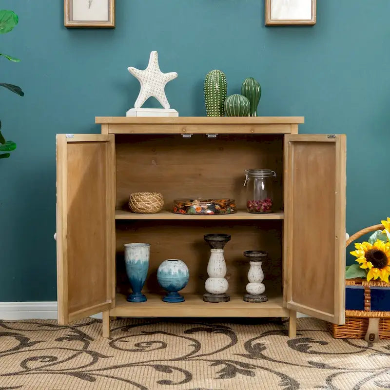 Credenza decorativa in legno con 2 ante