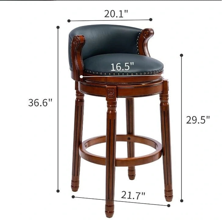 Barhocker aus Holz mit Kuhfellbezug