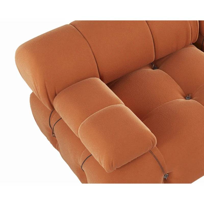 Modulares Samtsofa mit 3 Sitzplätzen, beidseitig montierbar