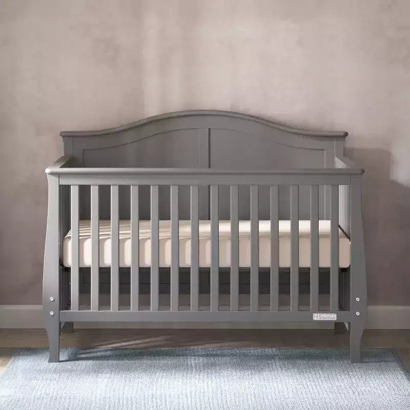 4-in-1-Umbaubett, lässt sich in ein Tagesbett, Kleinkinderbett und Doppelbett umwandeln, 3 Matratzenpositionen, babyfreundliche Lackierung