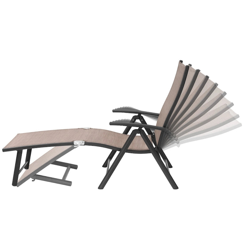 Pellebant 2er-Set verstellbare Gartenliegen aus Aluminium - N/A