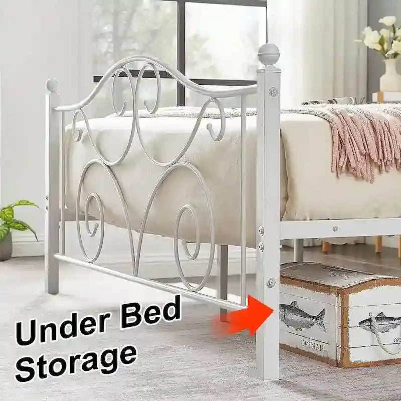 Javlergo Victoria metalen bedframe met hoofdbord en voetbord