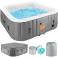 Opblaasbare hottub voor buiten voor 4-6 personen, met bedieningspaneel en 130 jets, geïsoleerde hottubafdekking en vloerbeschermer - 75???W