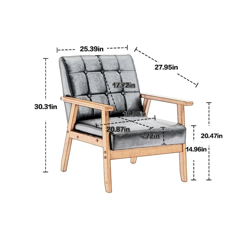 Set van 2 accentstoelen met bijzettafel, fauteuils voor woonkamer, slaapkamer of kantoor - 30.71H*25.39W *27.95D