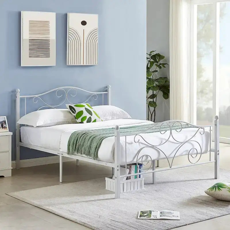 Javlergo Victoria metalen bedframe met hoofdbord en voetbord