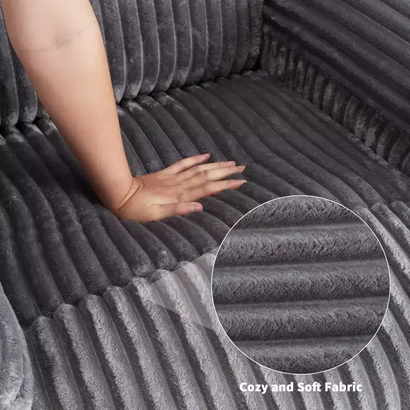 Fauteuil inclinable en velours côtelé, canapé inclinable manuel avec poignée, accoudoirs à plateau rembourré, rembourrage épais, poche latérale, salon, chambre, salle de cinéma maison, gris foncé