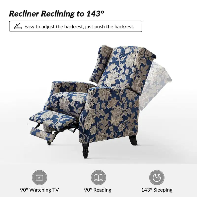 Handmatige relaxfauteuil in mid-century modern-stijl met wingback-ontwerp