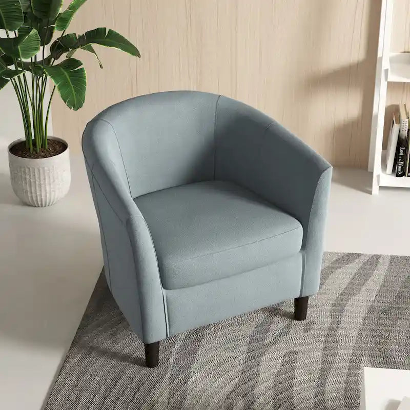 Poltrone d'accento moderne a barile, accoglienti, con braccioli, stile club