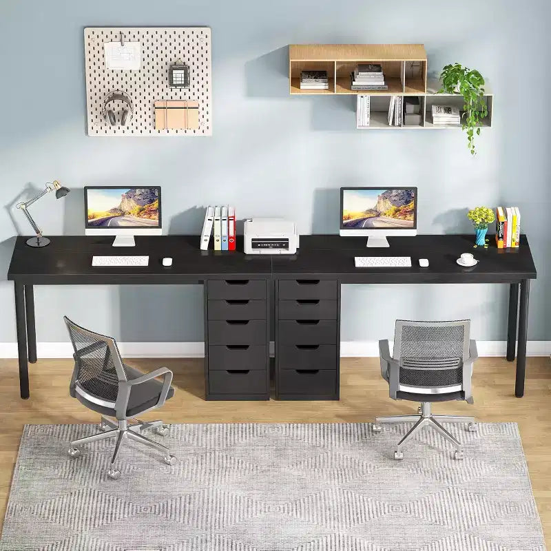 Bureau d’ordinateur Lantine avec 5 tiroirs, bureau moderne et sobre de 47 pouces pour le télétravail, les études et l’écriture, idéal pour les petits espaces