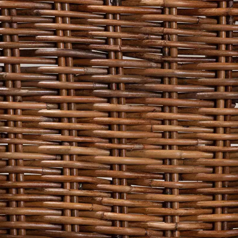 Ensemble de 2 chaises de salle à manger Mario de Bali & Pari, en teck brun naturel et rotin, style bohème moderne