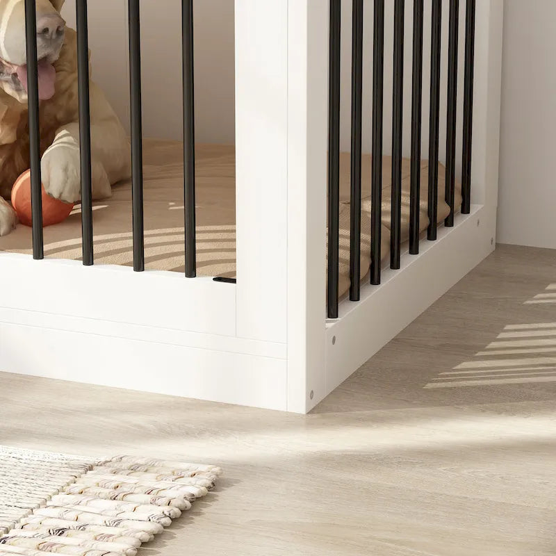 Moderne grote hondenbench met opberglades - elegante espressokleurige afwerking