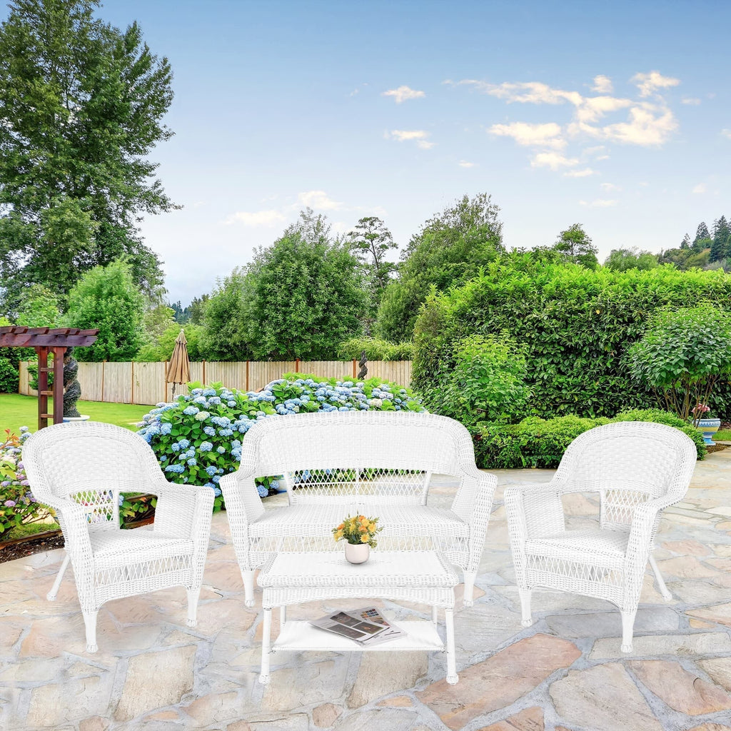 4-teiliges Gesprächsset aus Rattan für die Terrasse