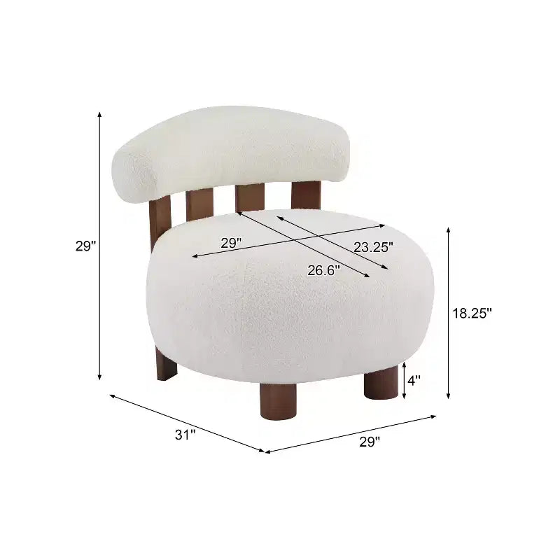 Poltrona d'accento Christopher Knight Home Gareth in legno moderno con rivestimento bouclé