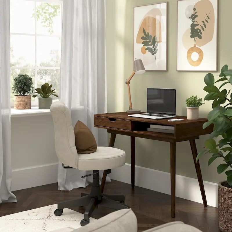 Bureau d’écriture et d’ordinateur Bush Furniture Nora de 40W avec rangement