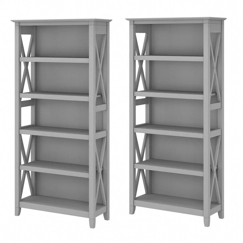 Boekenkast met 5 planken uit de Key West-serie van Bush Furniture