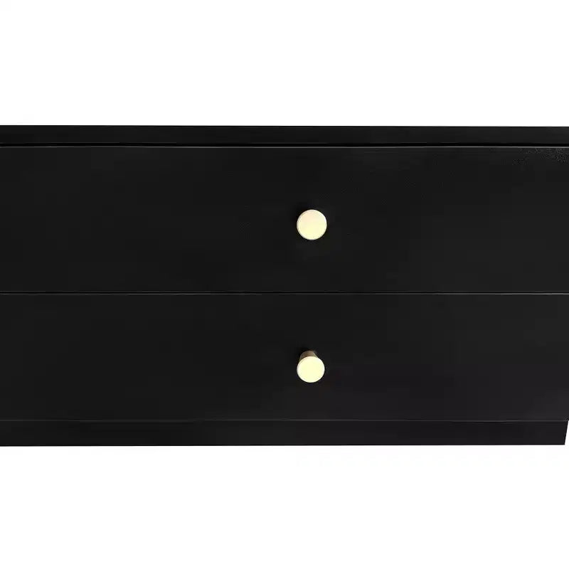 Tv-meubel voor een tv van 95 inch, extra lange mediaconsole met 2 deuren en 4 laden, grote tv-opbergkast en entertainmentcentrum met geribbelde glazen deuren
