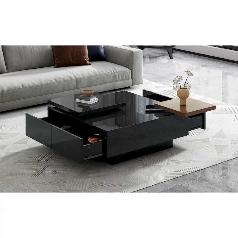 Tavolino da salotto quadrato moderno in legno