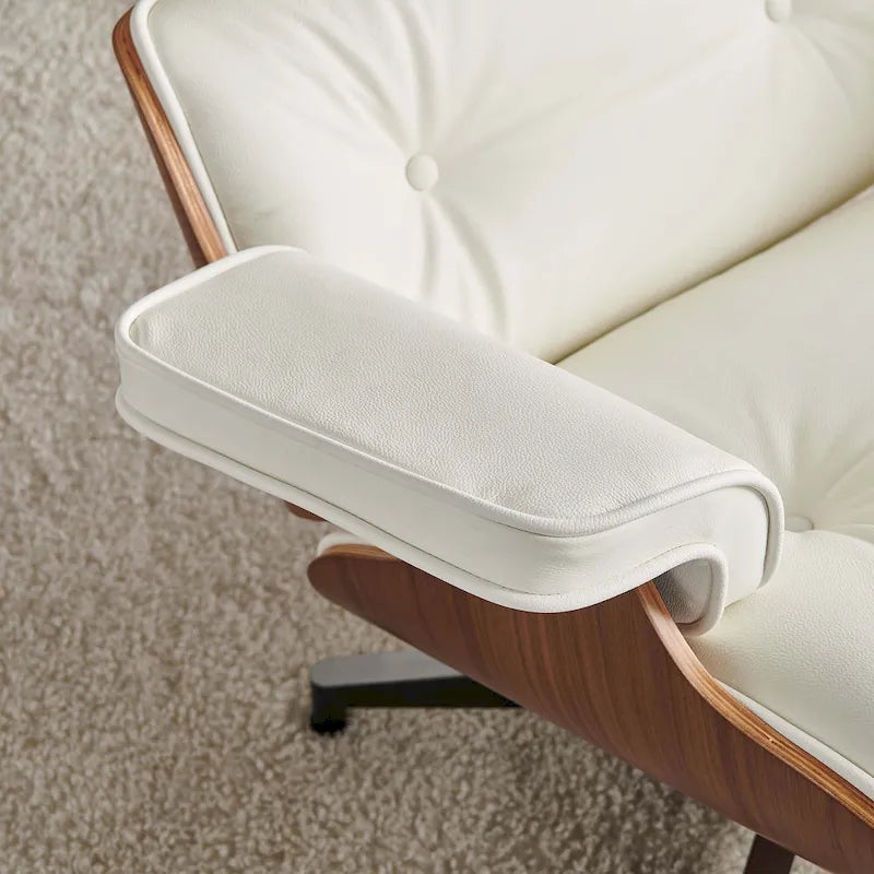 Poltrona reclinabile in pelle, stile moderno di metà secolo