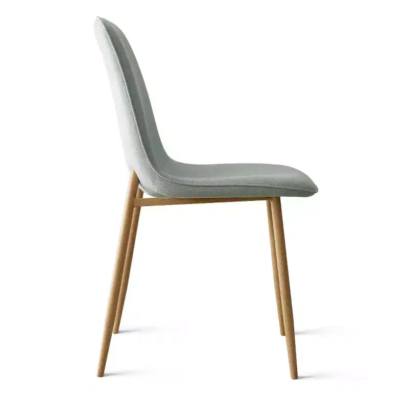 Ensemble de salle à manger rond 5 pièces, table à piètement central de 37 avec plateau effet bois et chaises courbes rembourrées, style moderne-Panipeachy