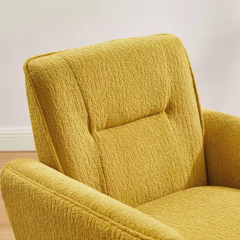 Fauteuil d'appoint confortable en flanelle jacquard Art Leon avec pieds en bois