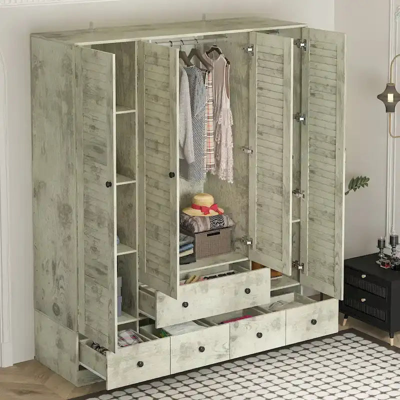 Kleiderschrank für Schlafzimmer mit Kleiderstange und Schublade