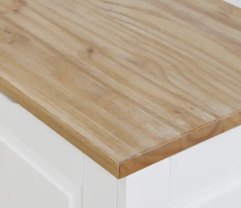 Banc d’angle de salle à manger sans dossier - naturel et blanc