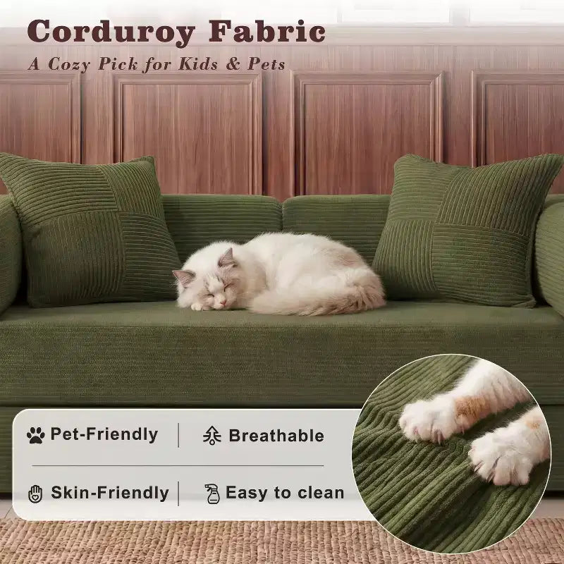 Dyonery 65-Zoll-Fünf-in-eins-Klappsofabett für den Boden, zum Doppelbett-Sofabett umwandelbar, mit festem Metallrahmen, Cord