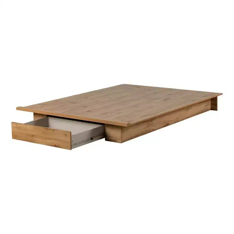 Letto con base a piattaforma South Shore Nordik Oak, matrimoniale/queen