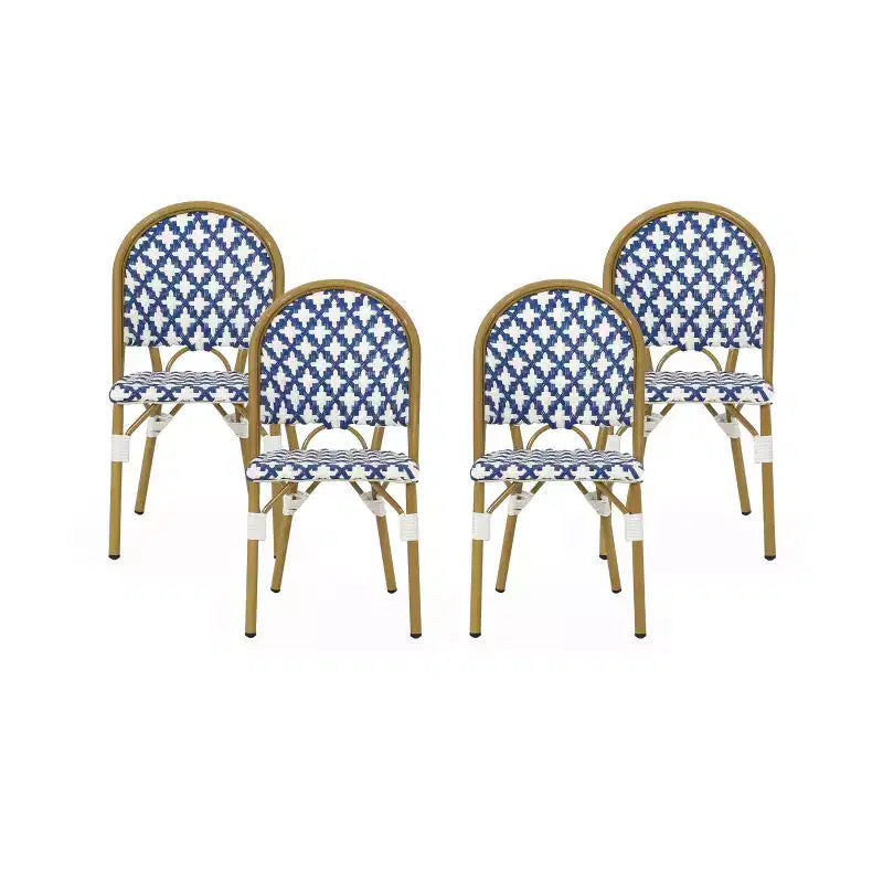 Christopher Knight Home Baron Bistrostühle aus geflochtenem Rattan mit Aluminiumgestell (4er-Set)