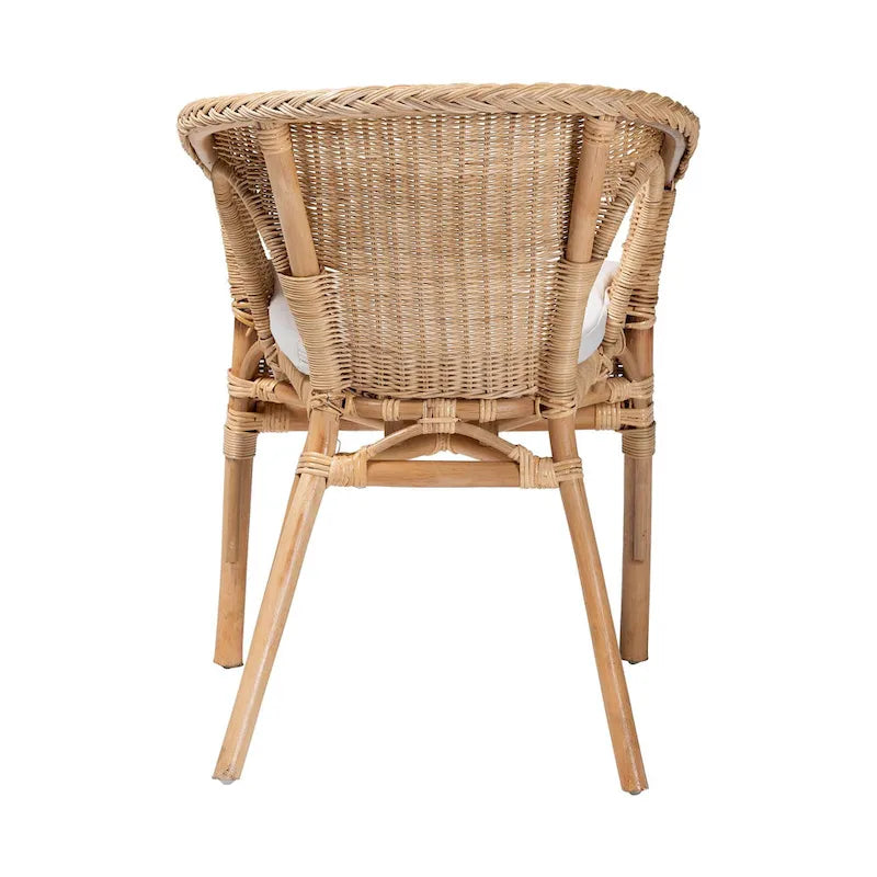 Sedia da pranzo Abbey in rattan naturale, stile boho moderno