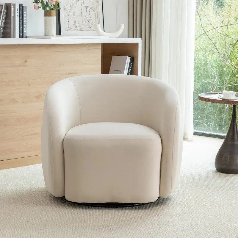 Moderne draaibare fauteuil met kuipvormige zitting