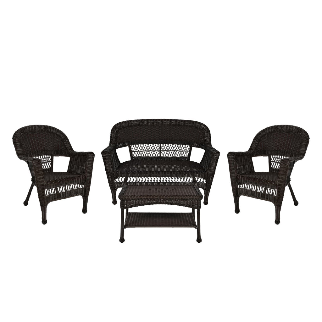 4-teiliges Gesprächsset aus Rattan für die Terrasse