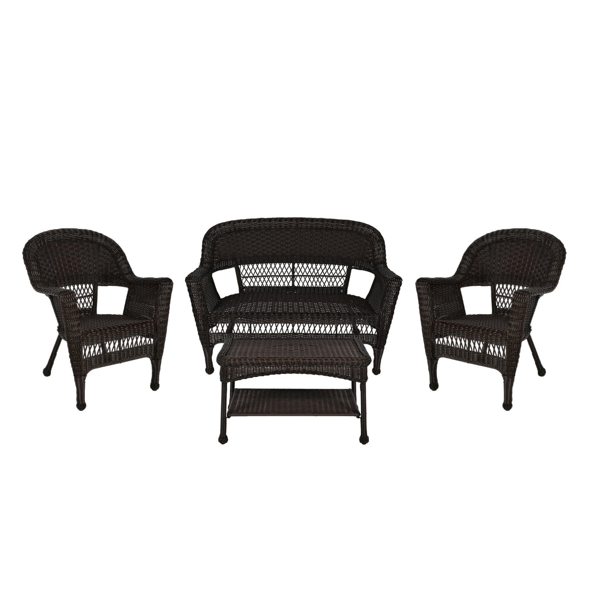 4-teiliges Gesprächsset aus Rattan für die Terrasse