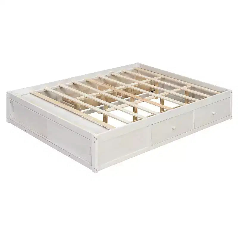 Struttura letto contenitore Whisen Queen con 4 cassetti e vano contenitore nella pediera