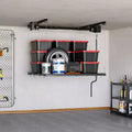 Portaoggetti da soffitto regolabile per garage, robusto, con blocco di sicurezza, portata di 250 lb per contenitori, attrezzi, biciclette e altri oggetti da garage