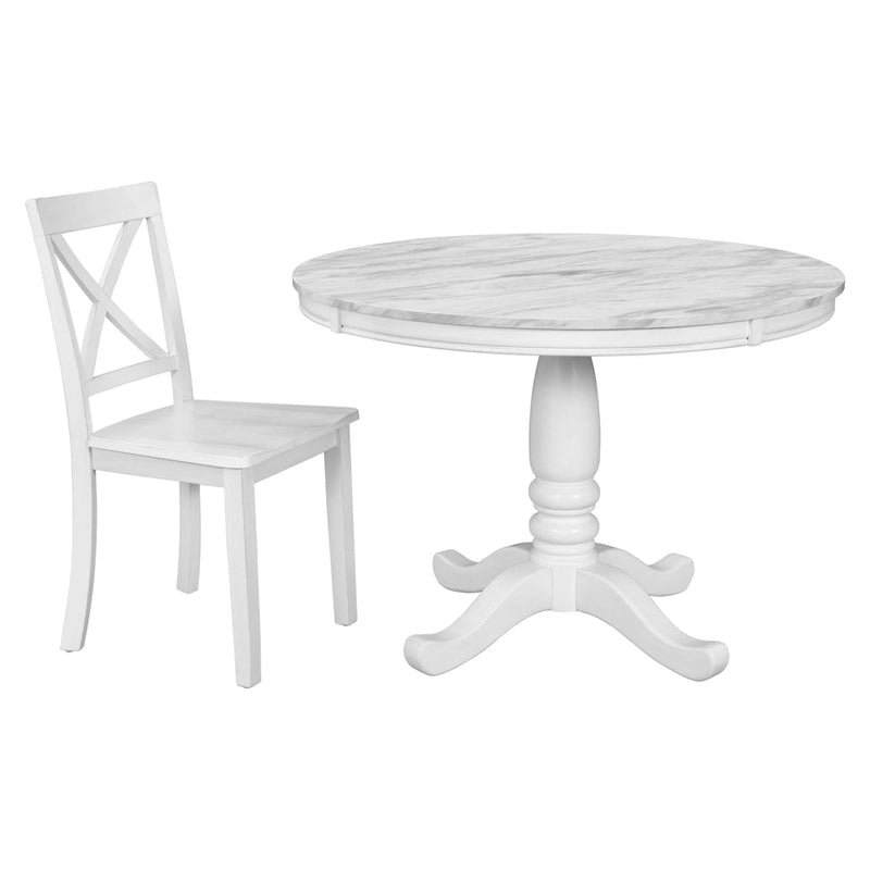 Eetkamertafel met stoelen, set van 5 stuks voor 4 personen