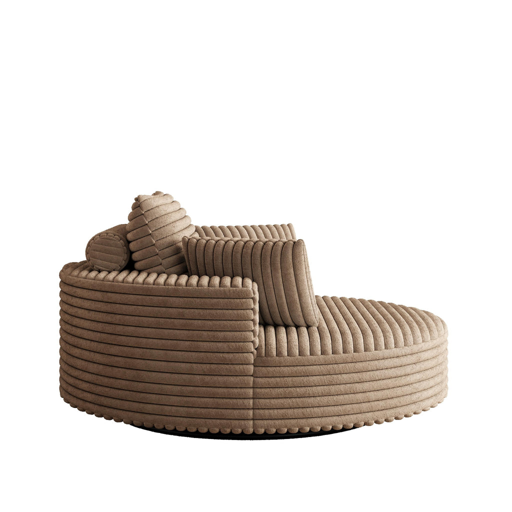 Einzelsessel mit Cord-Chenille-Bezug und Schaumstoffpolsterung, drehbar