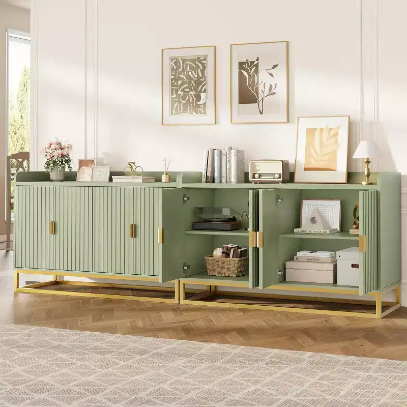 Dressoirkast met opbergruimte, 4 deuren, 47.2 breed, moderne mediakast