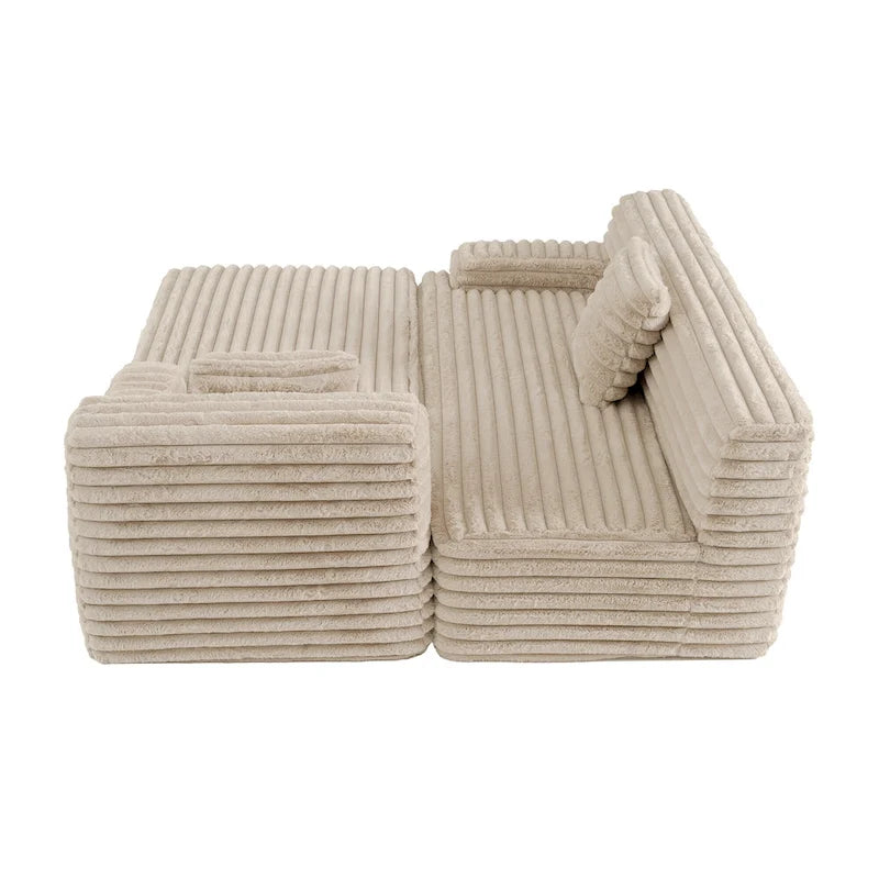 Cloud-Ecksofa, modernes Polstersofa mit 2 Zierkissen, frei kombinierbares Sofa, modulares Ecksofa in L-Form