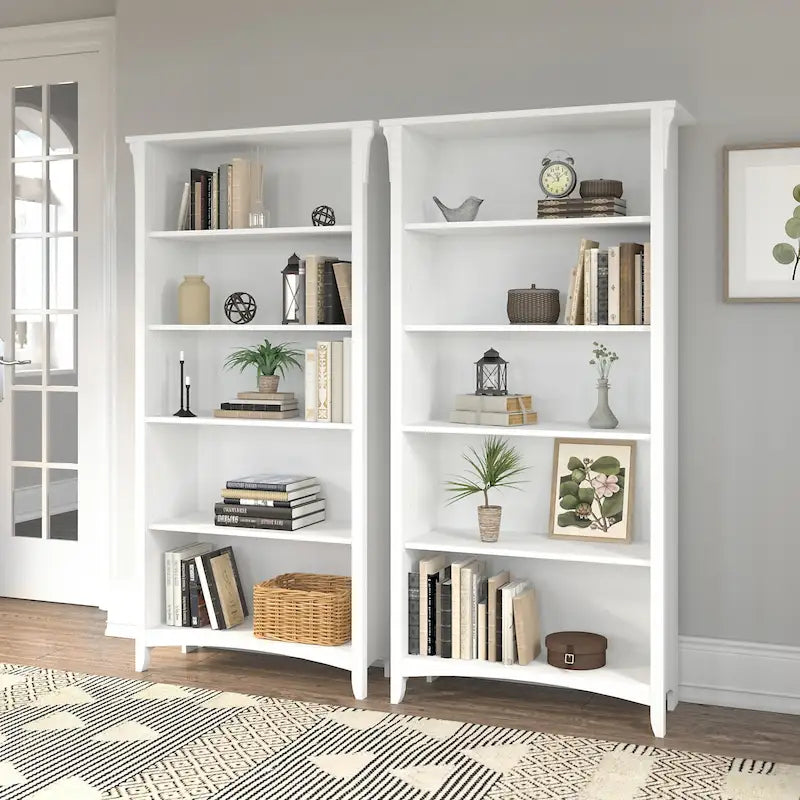 Hoge Salinas-boekenkast met 5 planken (set van 2) van Bush Furniture