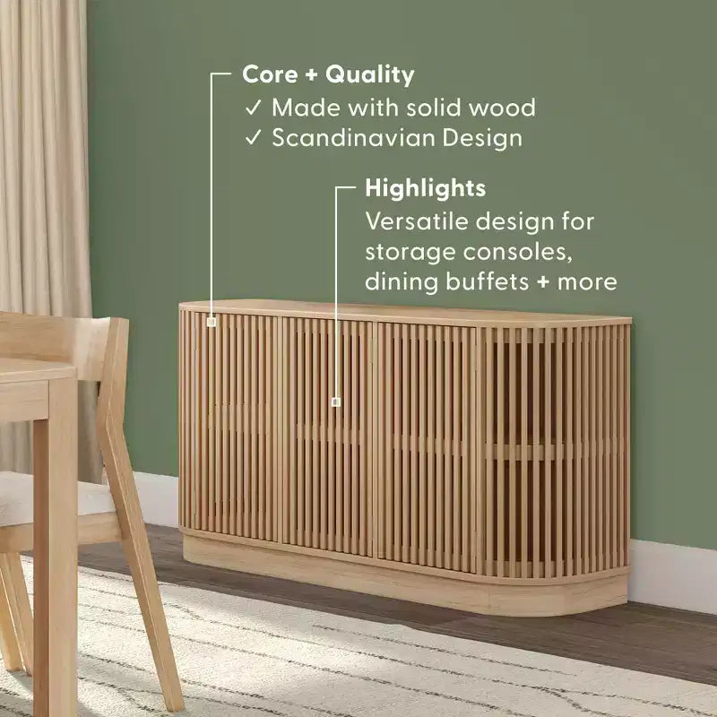 Plank+Beam Contour dressoir van massief hout met 3 deuren, tv-meubel van 59 voor de woonkamer