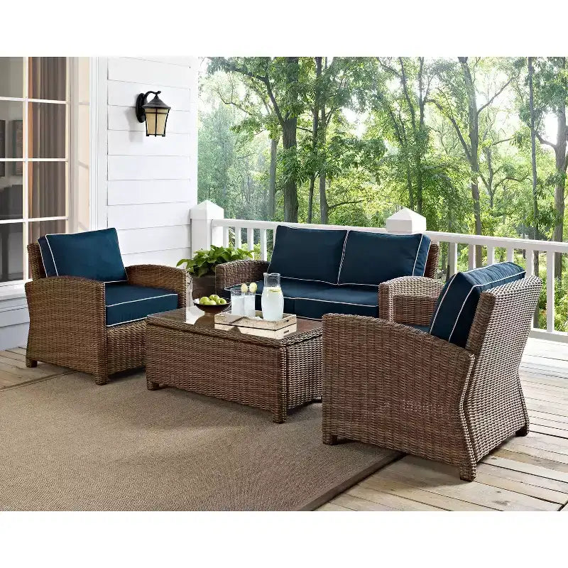 4-teiliges Outdoor-Lounge-Set aus Rattan - Crosley