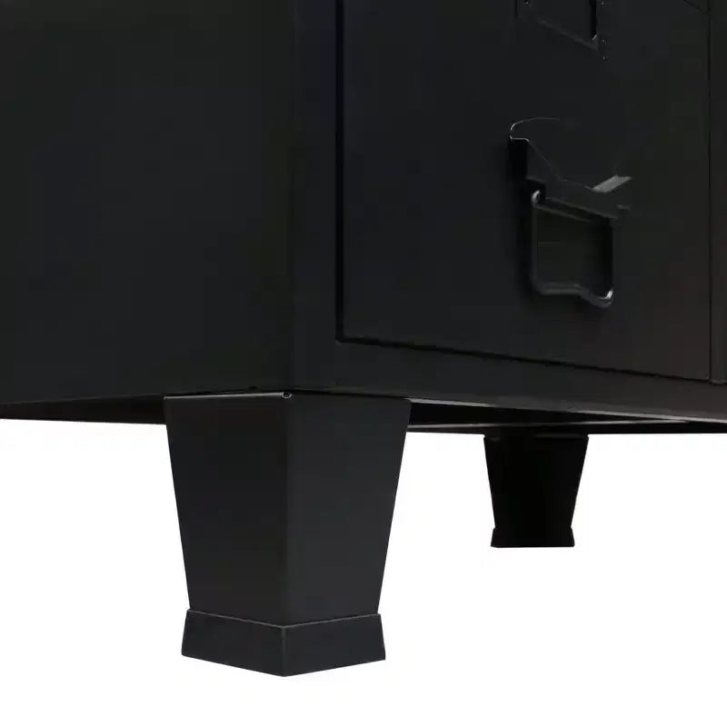 vidaXL Wardrobe Black Sheet Metal Medium Adjustable Shelves