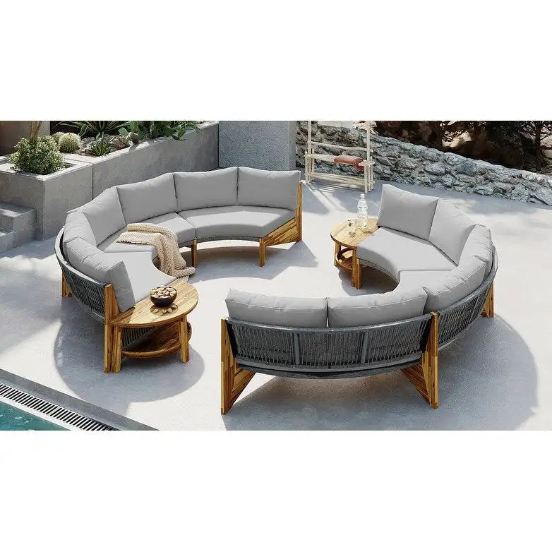 Gartensitzgruppe für 6 Personen mit Polstern und 1Couchtisch