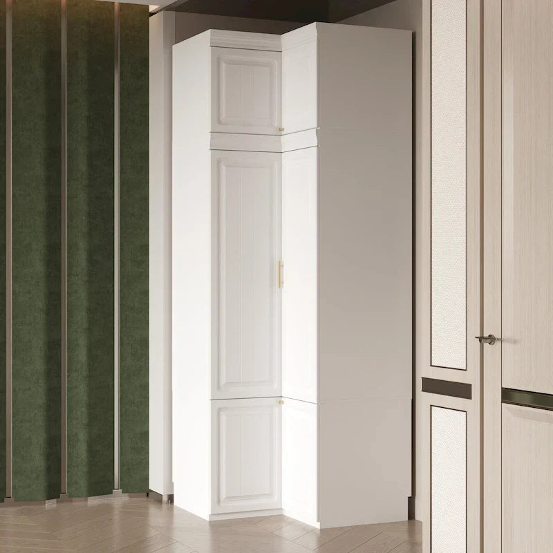 93.9H/74.2H Kleiderschrank, Garderobenschrank mit Kleiderstange, Schubladen und Stauraum