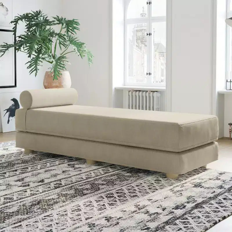 Tagesbett / ausziehbares Schlafsofa in Queen-Size - Microvelvet